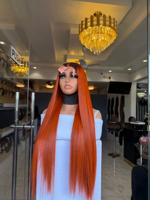 IMG_0460 24″ Vietnamese SDD Bone Straight 2*6 Closure – Ginger with Dark Root