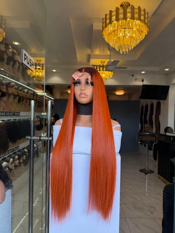 IMG_0462 24″ Vietnamese SDD Bone Straight 2*6 Closure – Ginger with Dark Root