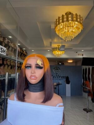 10″ Vietnamese SDD Bone Straight 5*5 Closure – Two Toned Orange & Brown