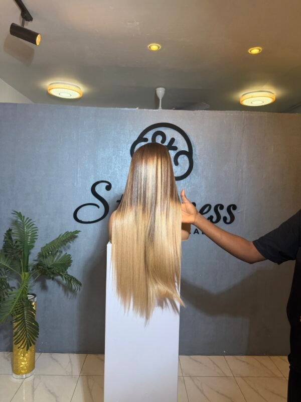 22″ Vietnamese SDD Bone Straight 5*5 Closure – Dark Brown with Blonde tip