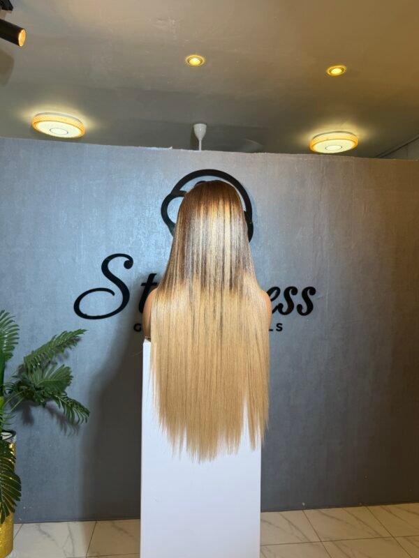 22″ Vietnamese SDD Bone Straight 5*5 Closure – Dark Brown with Blonde tip